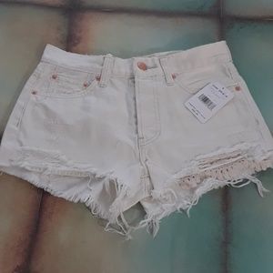 Free People Daisy Chain Lace Trim White shorts